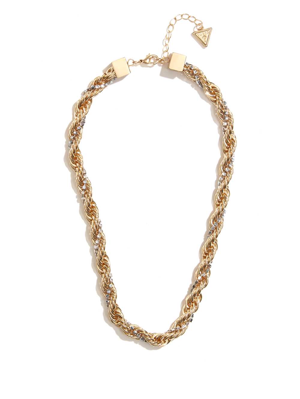 Gold Women\'s Guess Textured Chain Collar Necklace Australia Sale | 347ARYHUK