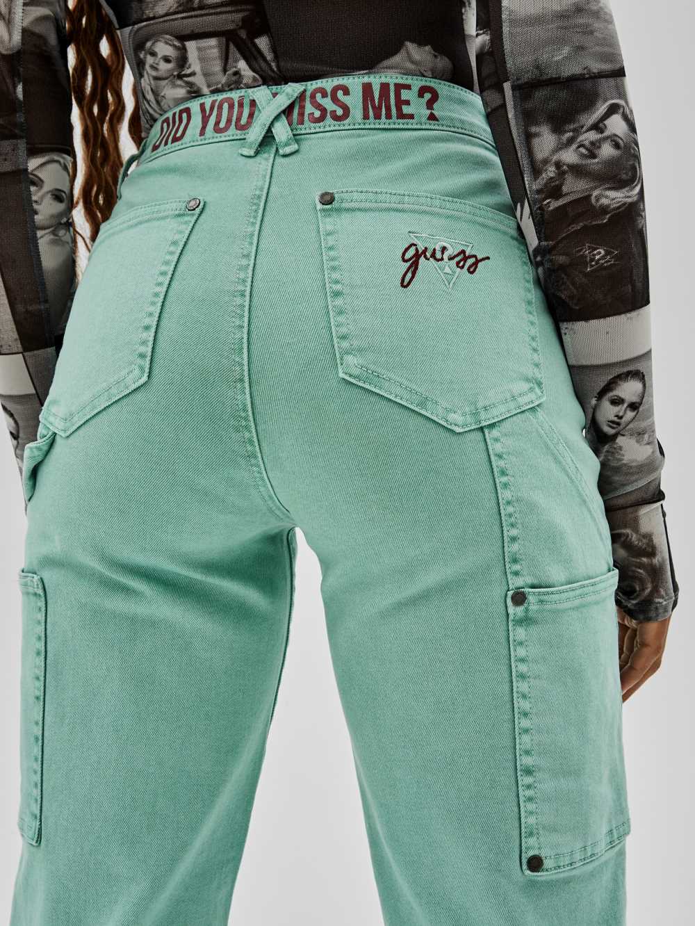 Green Blue Women's Guess Originals x Anna Nicole Smith Cargo Jeans Australia Sale | 231OWBQGM