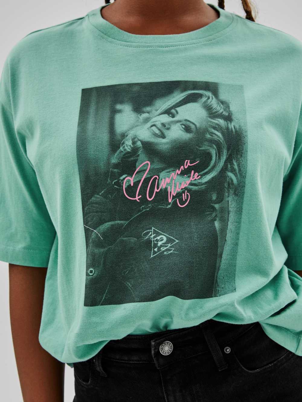 Green Blue Women's Guess Originals x Anna Nicole Smith T-shirt Australia Sale | 601HDGKWQ