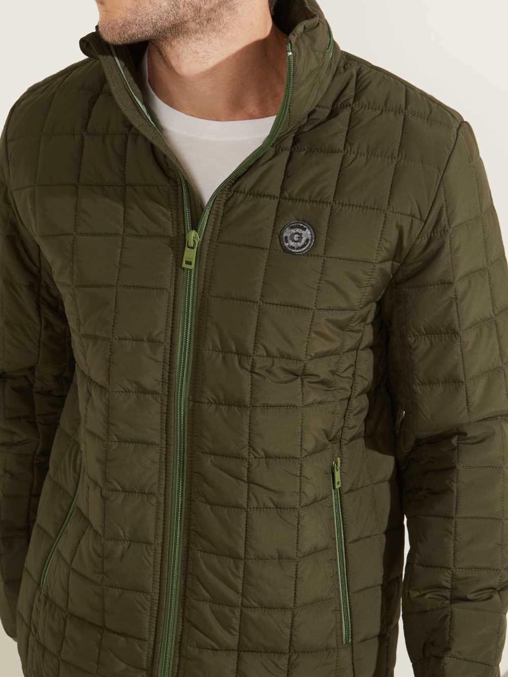 Green Men's Guess Active Nylon Puffer Jackets Australia Sale | 328VRZEYS