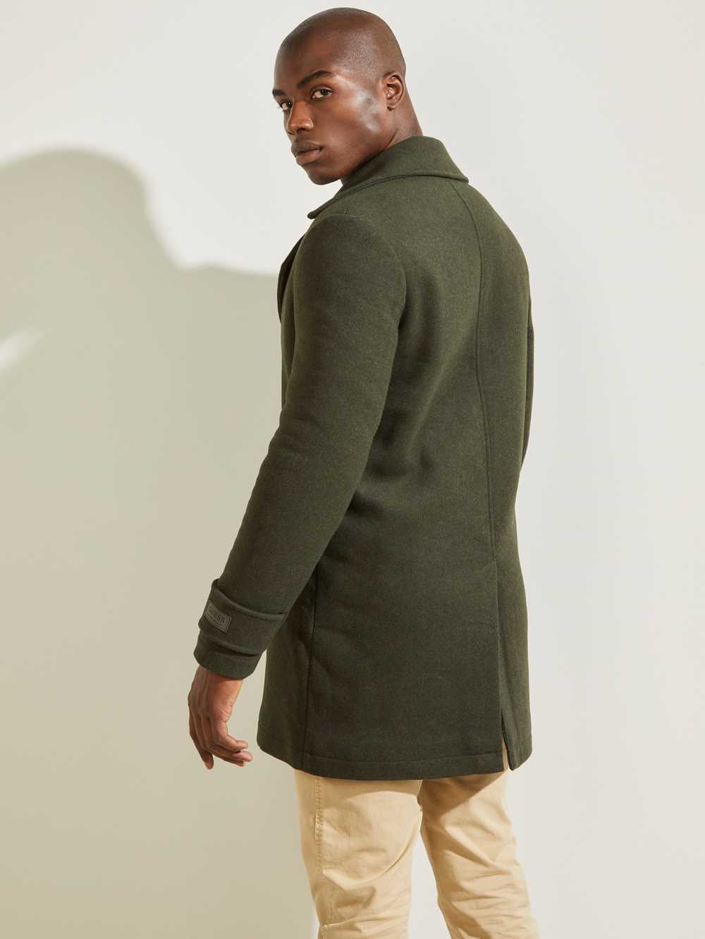 Green Men's Guess Military Wool-Blend Coats Australia Sale | 526VYCUOK