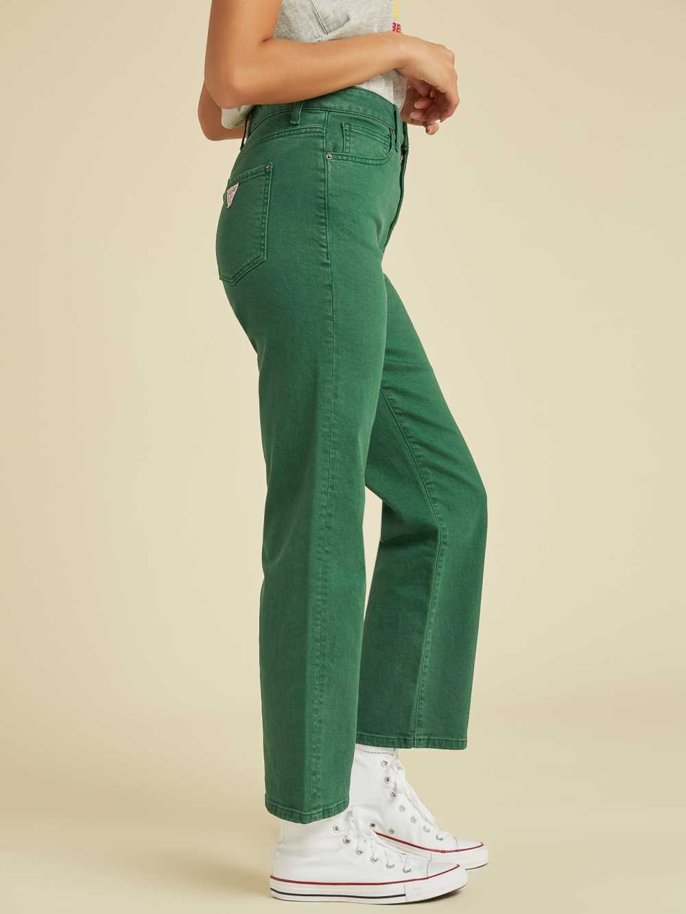 Green Wash Women's Guess Originals Cropped Mom Jeans Australia Sale | 610JITRGL