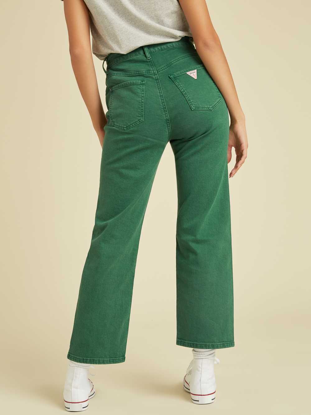 Green Wash Women's Guess Originals Cropped Mom Jeans Australia Sale | 610JITRGL