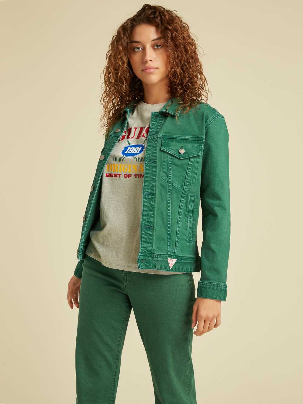 Green Wash Women's Guess Originals Dyed Denim Jackets Australia Sale | 950NPGULX