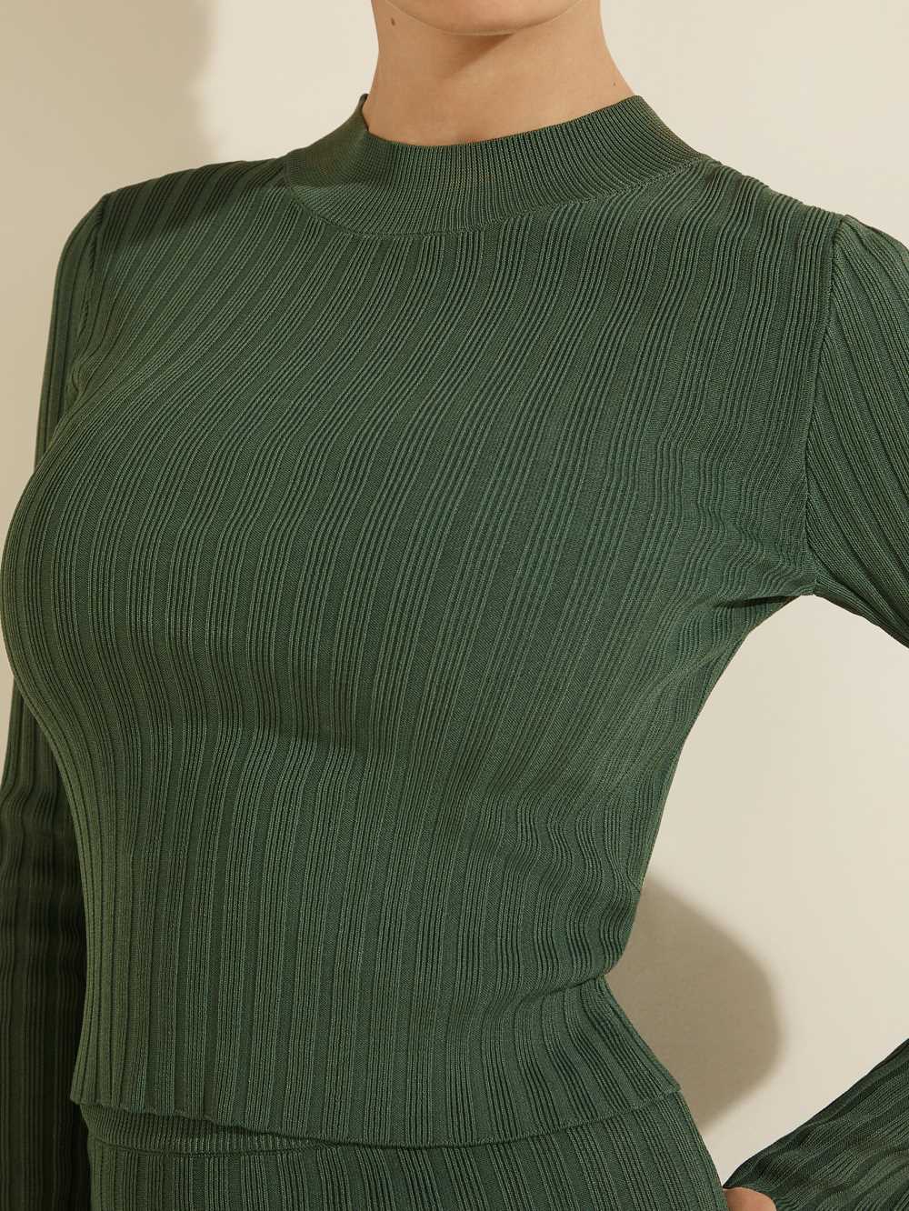 Green Women's Guess Caren Ribbed Sweaters Australia Sale | 861OSTLHX