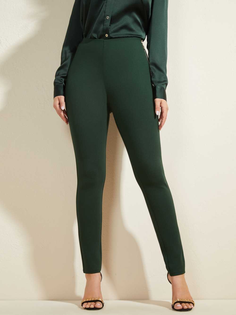 Green Women\'s Guess Jane Ponte Leggings Australia Sale | 142VKMXLE