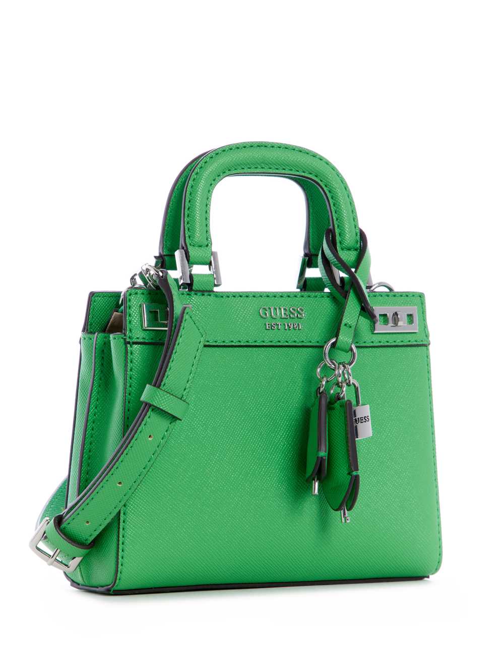 Green Women's Guess Katey Mini Satchel Bags Australia Sale | 250AFBKOJ