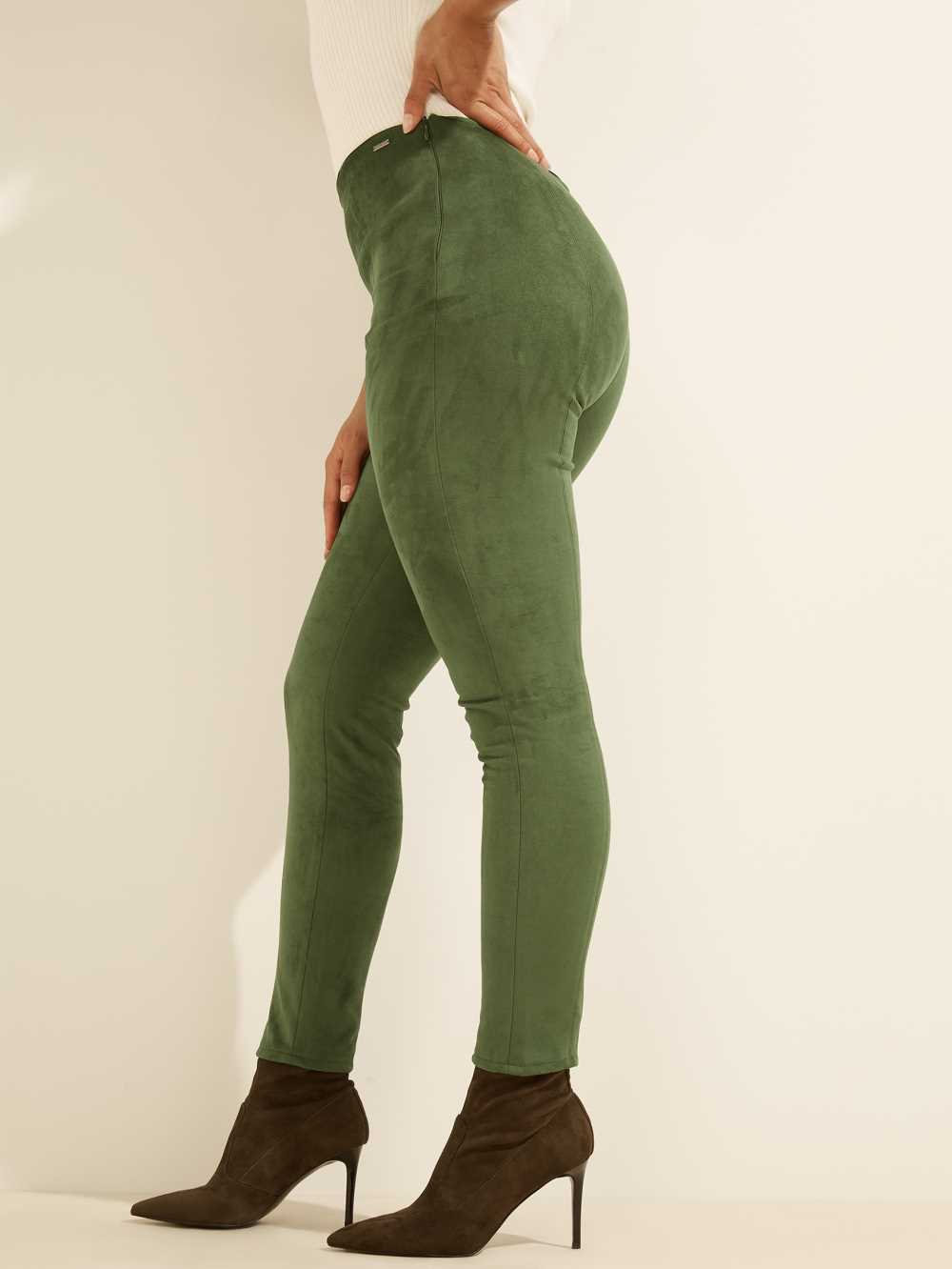 Green Women's Guess Maya Faux-Suede Leggings Australia Sale | 310YJUAIK