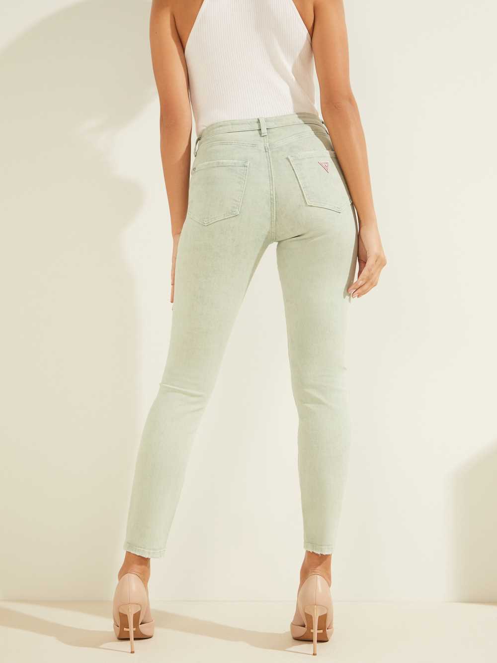 Green Women's Guess Super-High Rise Ultimate Skinny Jeans Australia Sale | 530LFOQDA