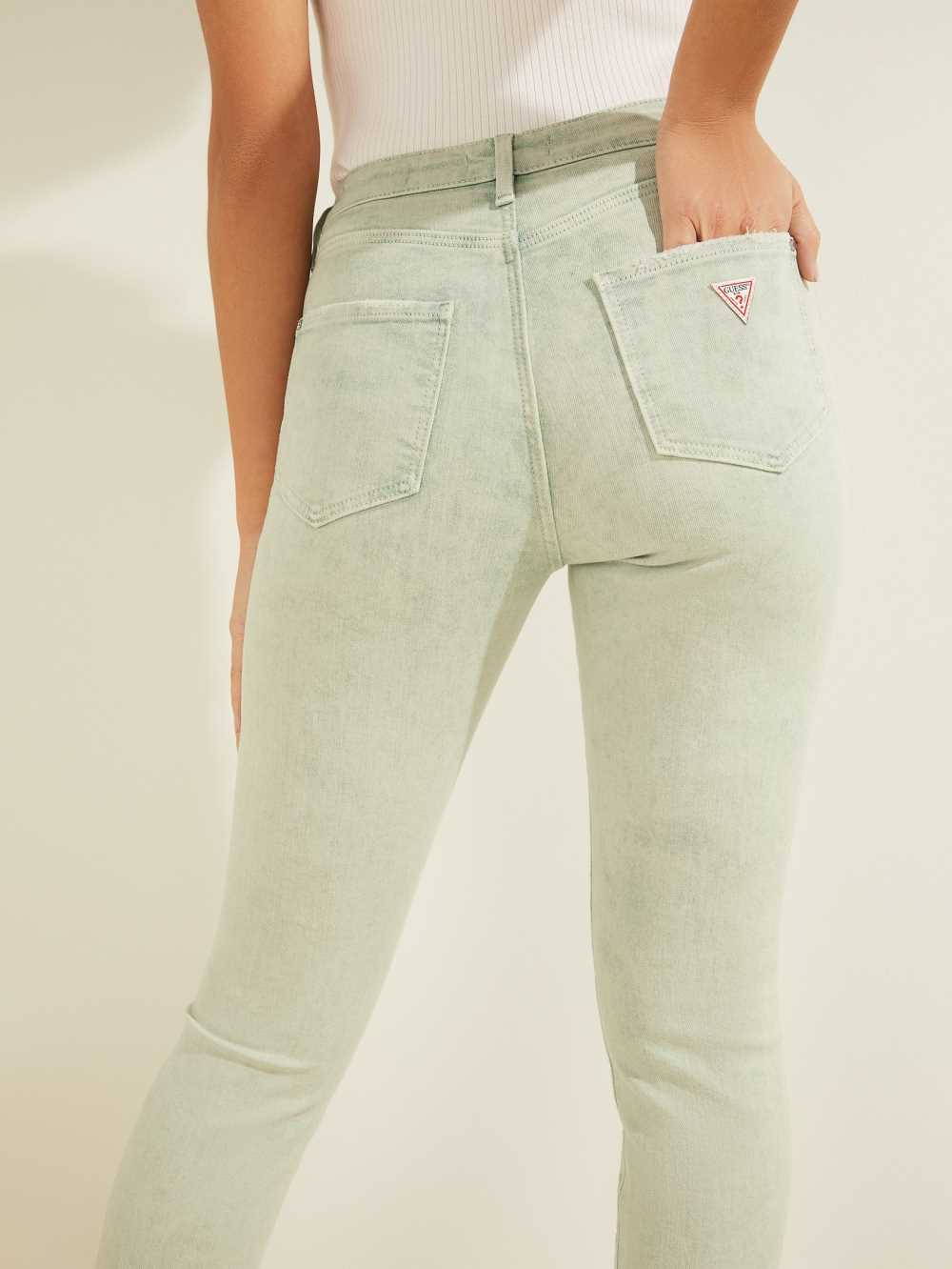 Green Women's Guess Super-High Rise Ultimate Skinny Jeans Australia Sale | 530LFOQDA