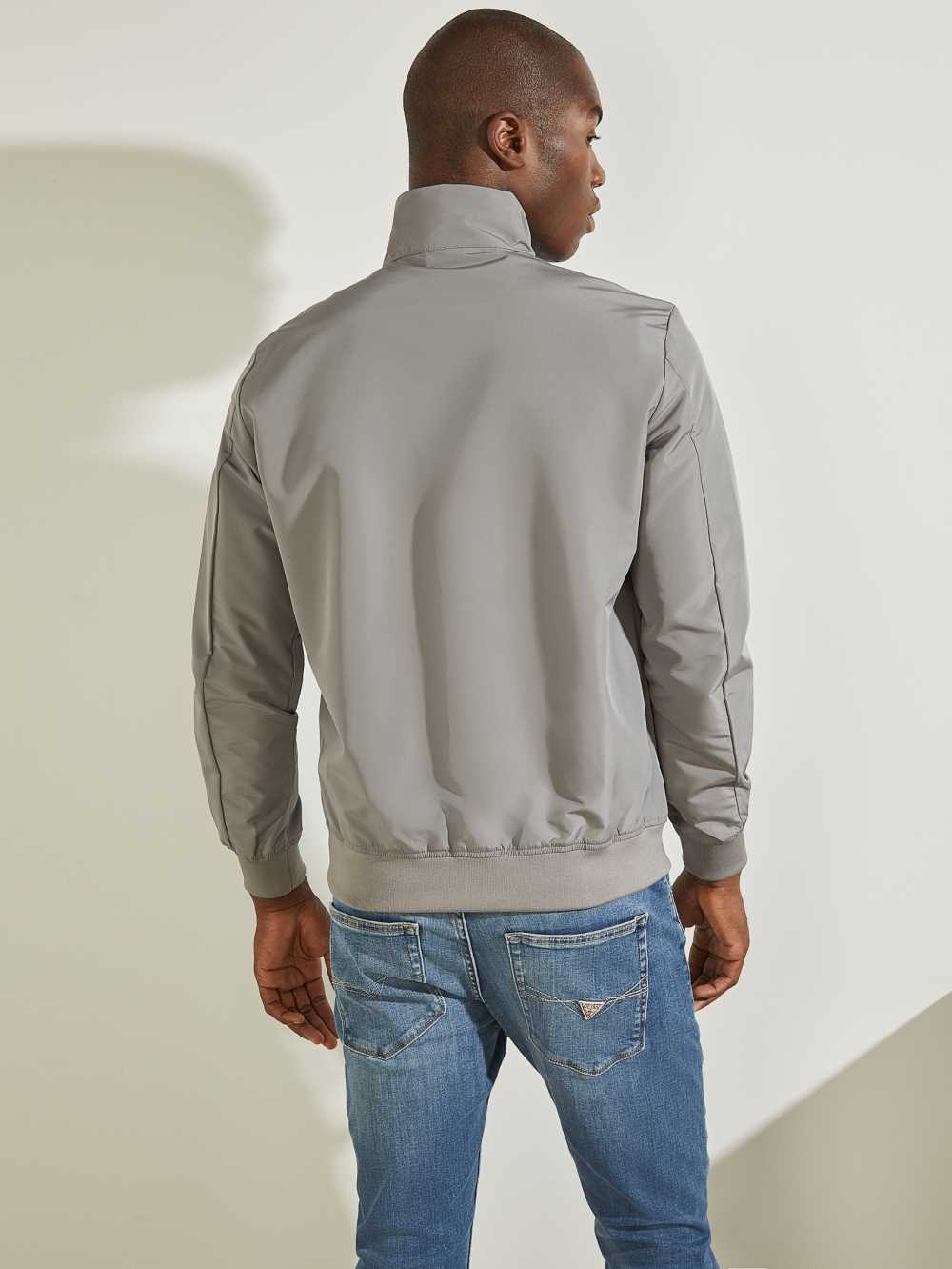 Grey Blue Men's Guess Amos Bomber Jackets Australia Sale | 457RXBKQE