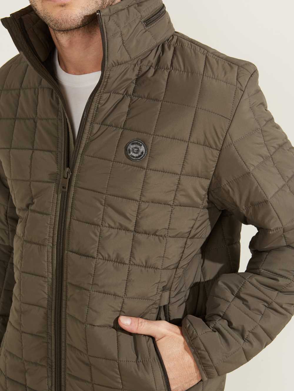 Grey Men's Guess Active Nylon Puffer Jackets Australia Sale | 310OPMLSK