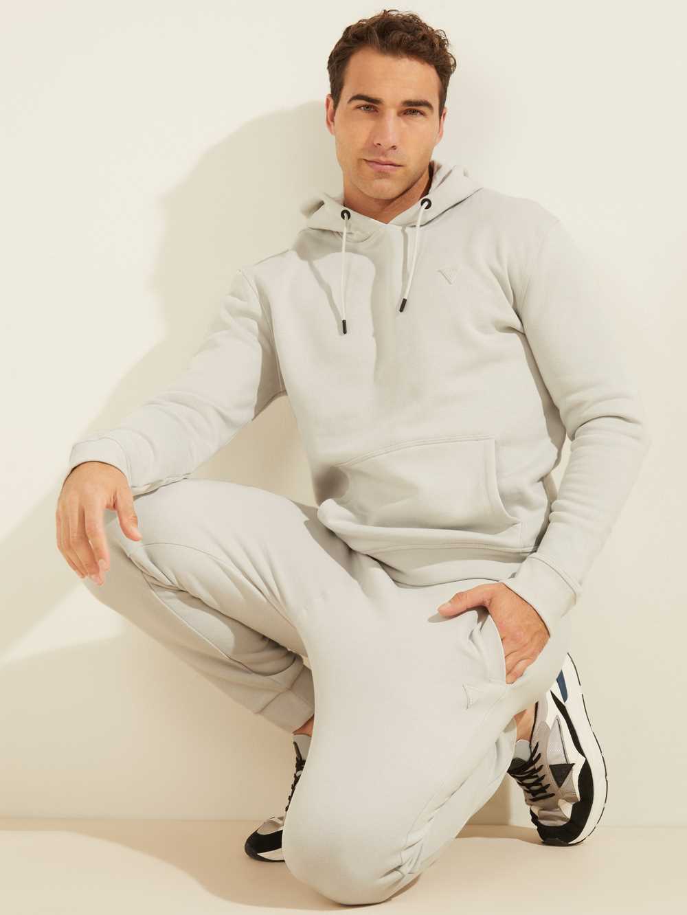 Grey Men's Guess Eco Aldwin Hoodie Australia Sale | 904KOSWRM