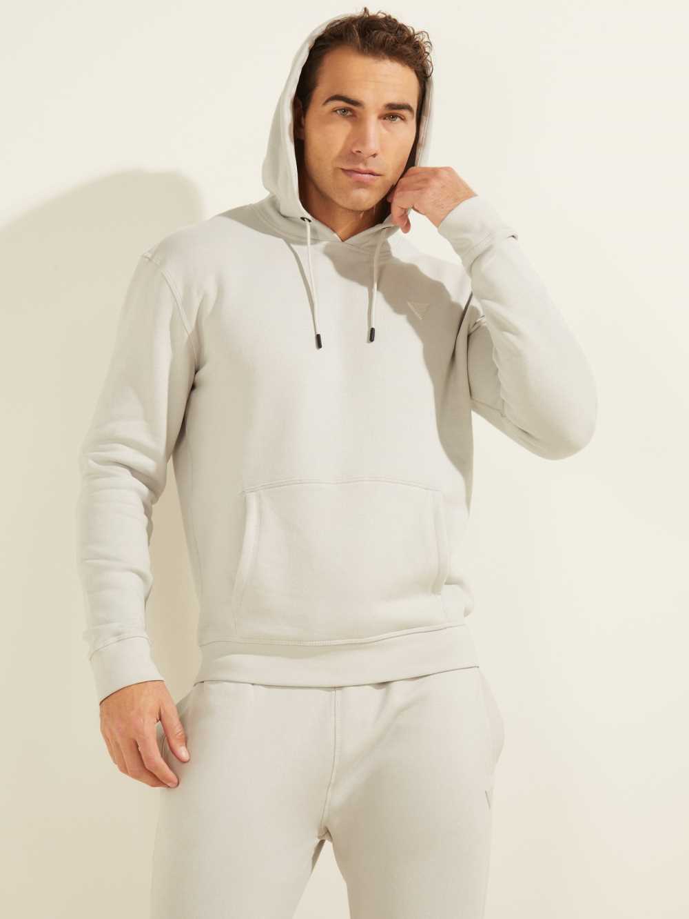 Grey Men\'s Guess Eco Aldwin Hoodie Australia Sale | 904KOSWRM