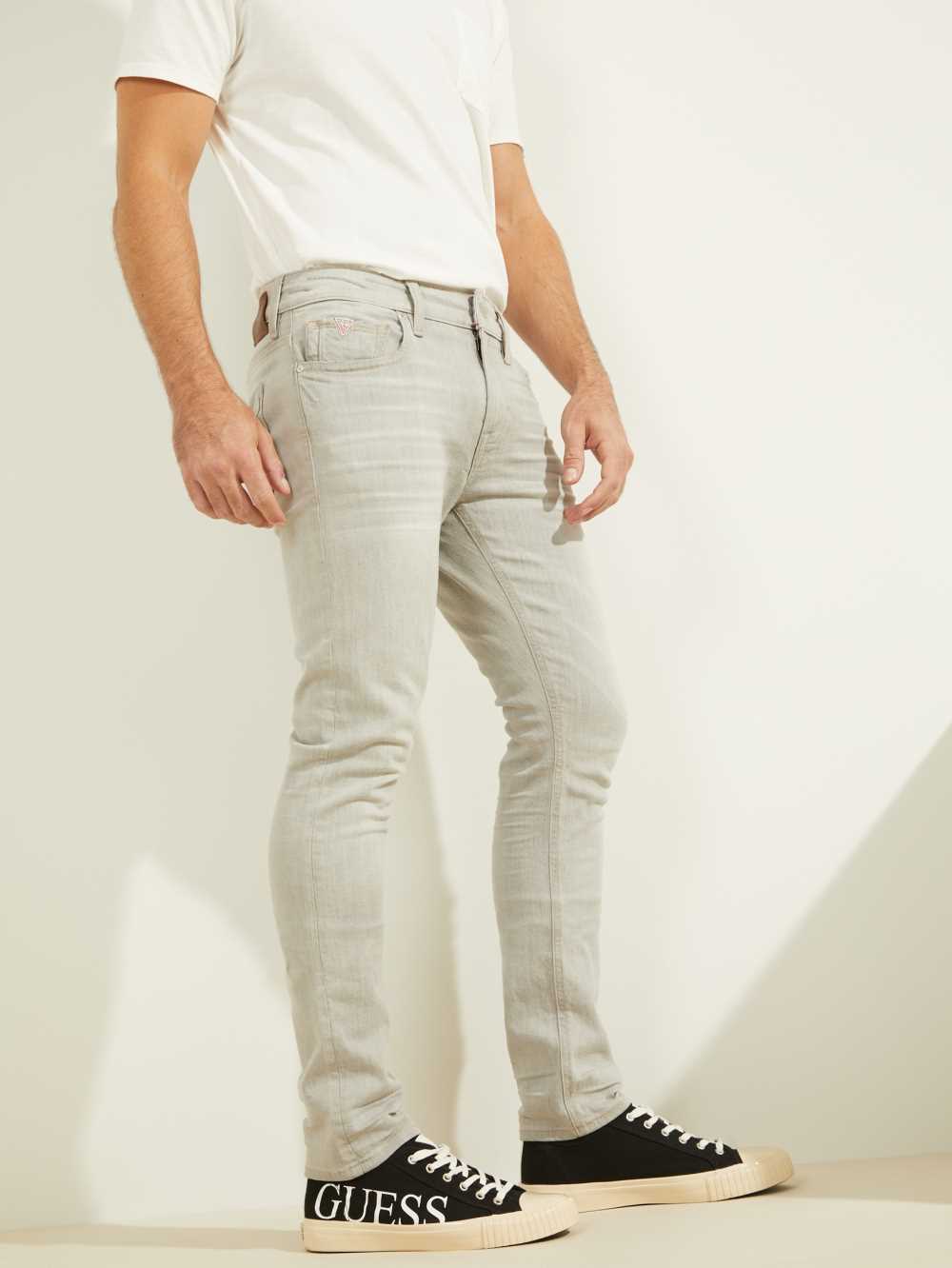 Grey Men's Guess Sandstone Skinny Jeans Australia Sale | 945YIGROB