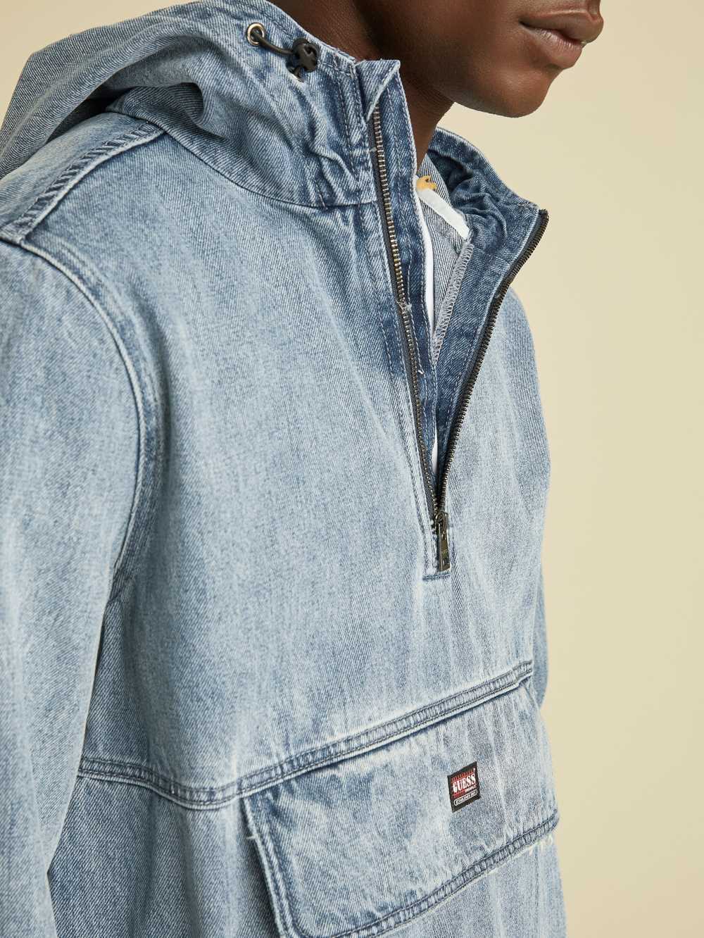 Grey Wash Men's Guess Originals Denim Anorak Jackets Australia Sale | 281MLDHGF