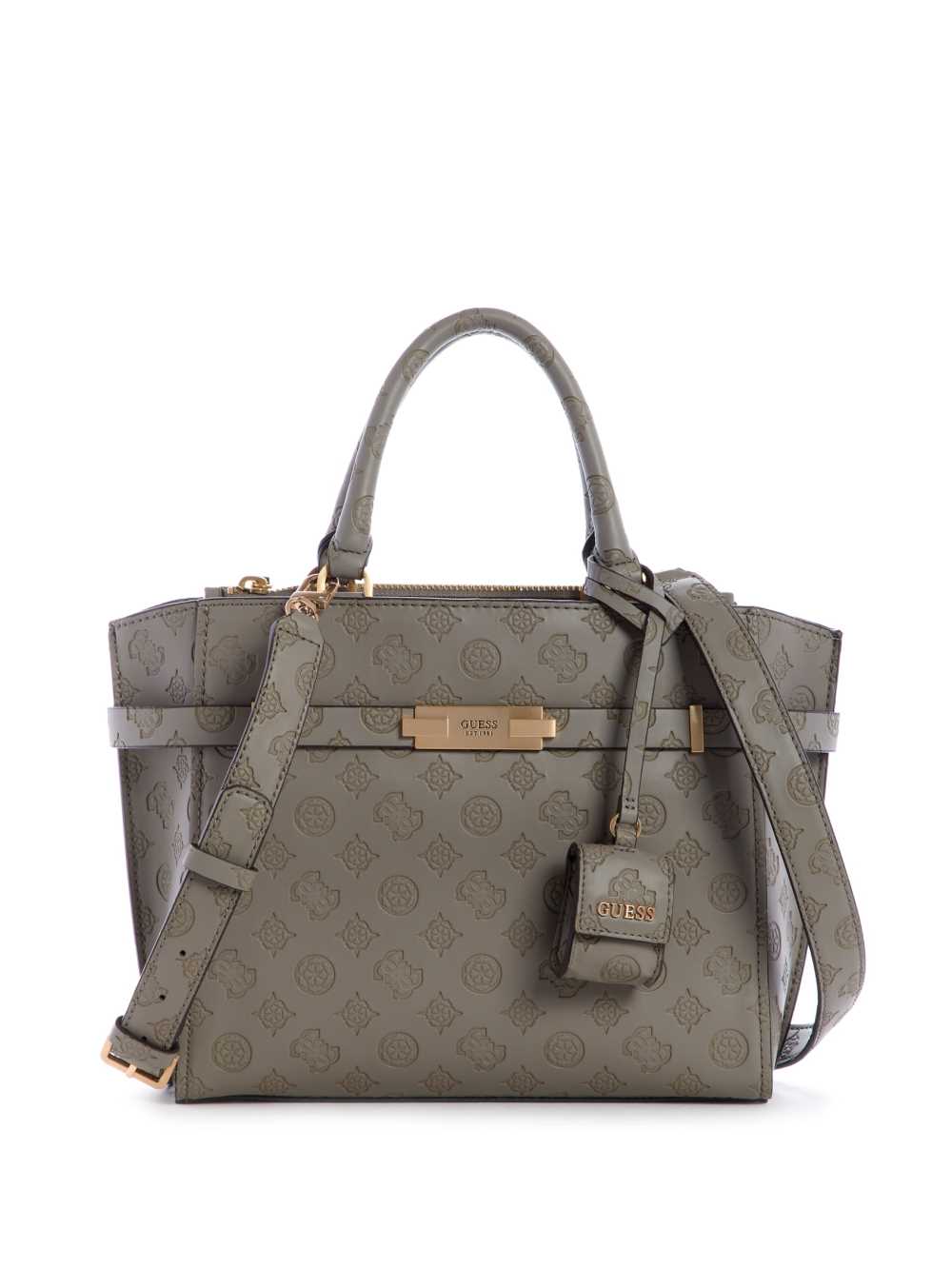 Grey White Women\'s Guess Bea Society Satchel Bags Australia Sale | 047NOLAVG