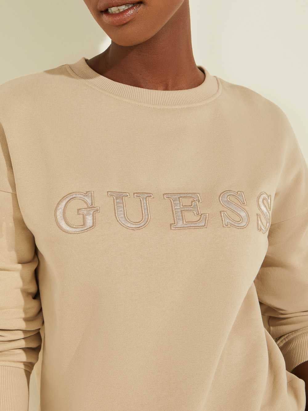 Grey Women's Guess Eco Alene Logo Crewneck Sweatshirt Australia Sale | 369ZKUHQR