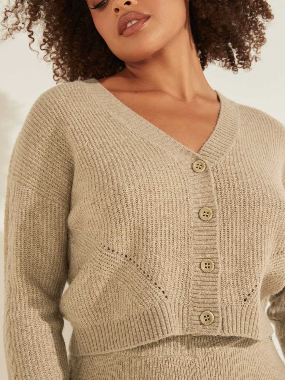 Grey Women's Guess Serena Cable Knit Cardigan Australia Sale | 470VIBFEX