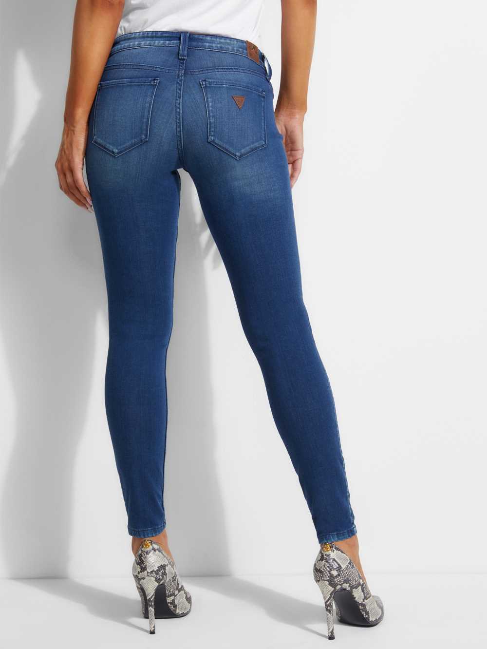 Indigo Wash Women's Guess Power Skinny Jeans Australia Sale | 468CKPVRN