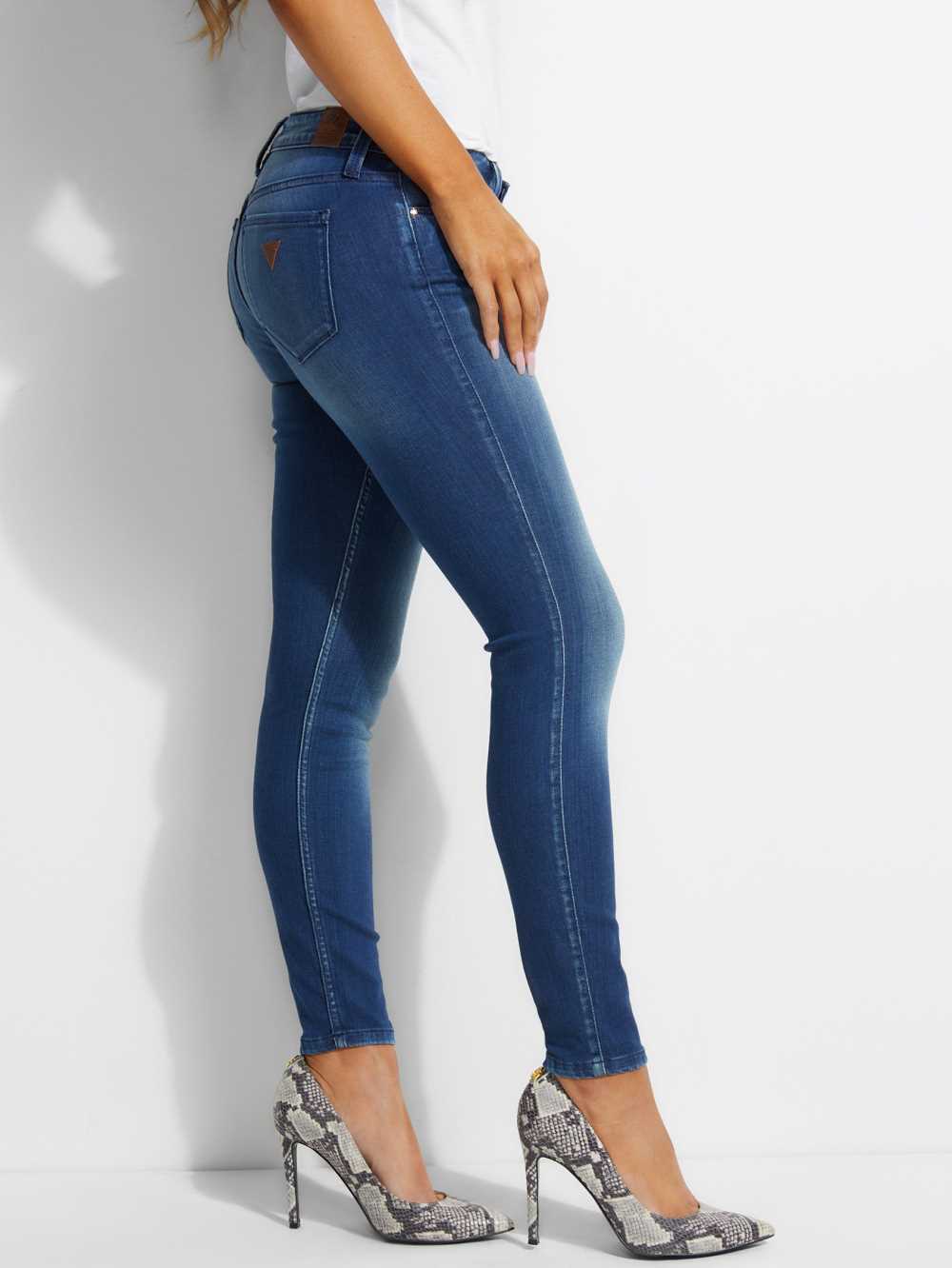 Indigo Wash Women's Guess Power Skinny Jeans Australia Sale | 468CKPVRN