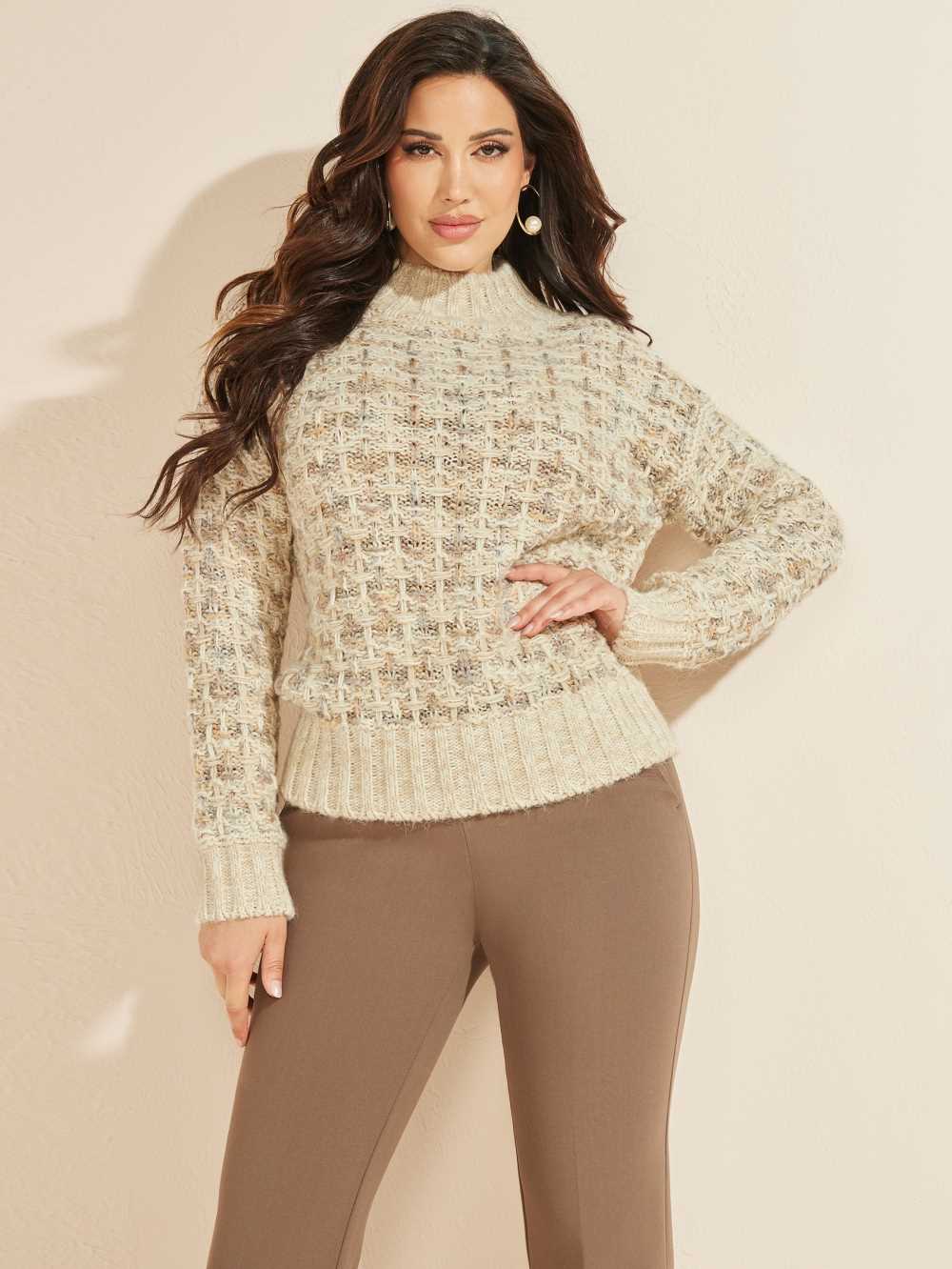 Khaki Brown Women\'s Guess Cecilia Sweaters Australia Sale | 783TKLYNQ