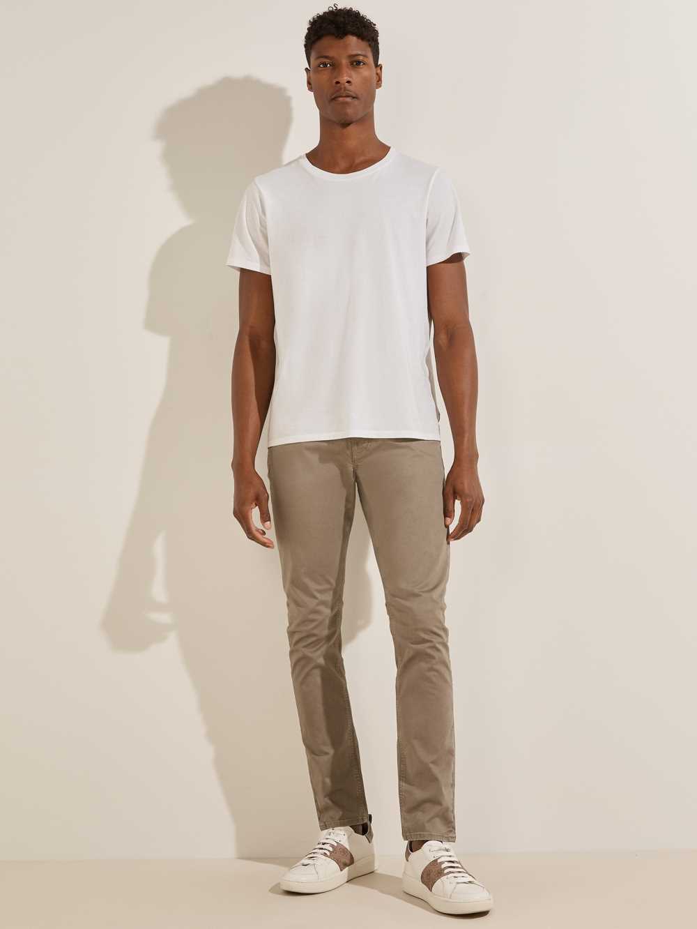 Khaki Men's Guess Chris Skinny Jeans Australia Sale | 418VFDBGE