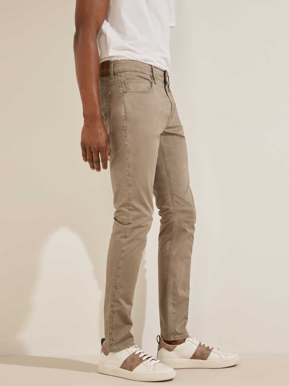 Khaki Men's Guess Chris Skinny Jeans Australia Sale | 418VFDBGE