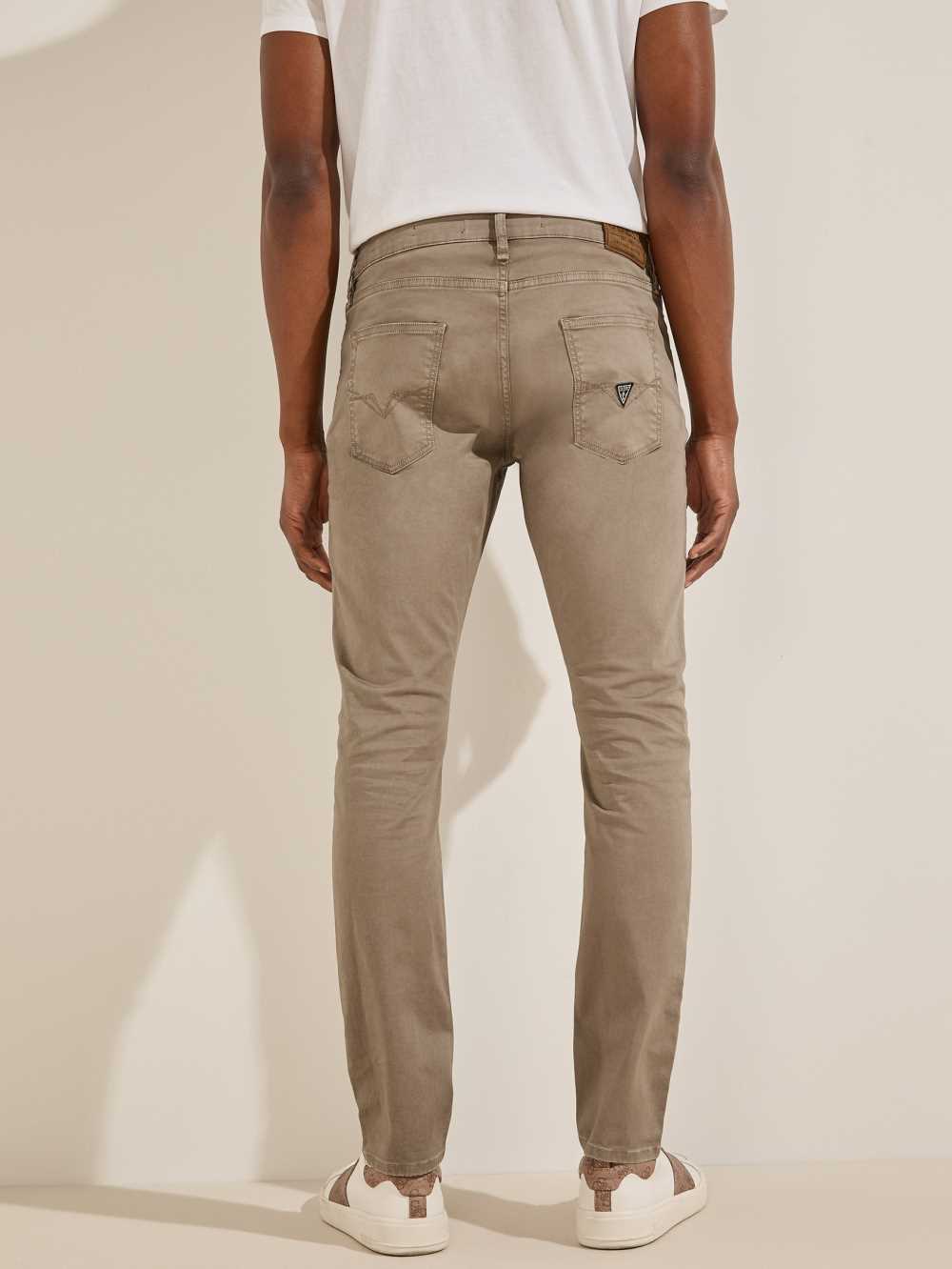 Khaki Men's Guess Chris Skinny Jeans Australia Sale | 418VFDBGE