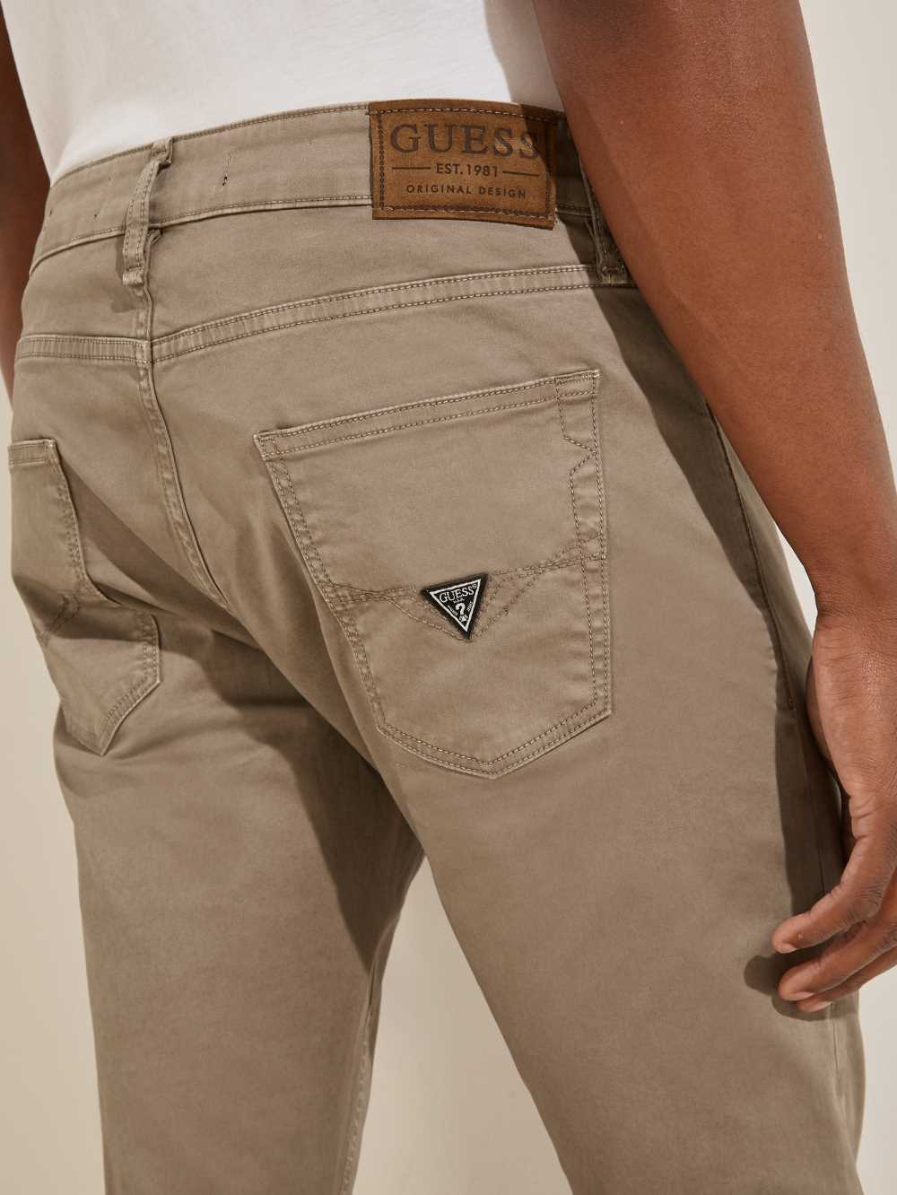 Khaki Men's Guess Chris Skinny Jeans Australia Sale | 418VFDBGE