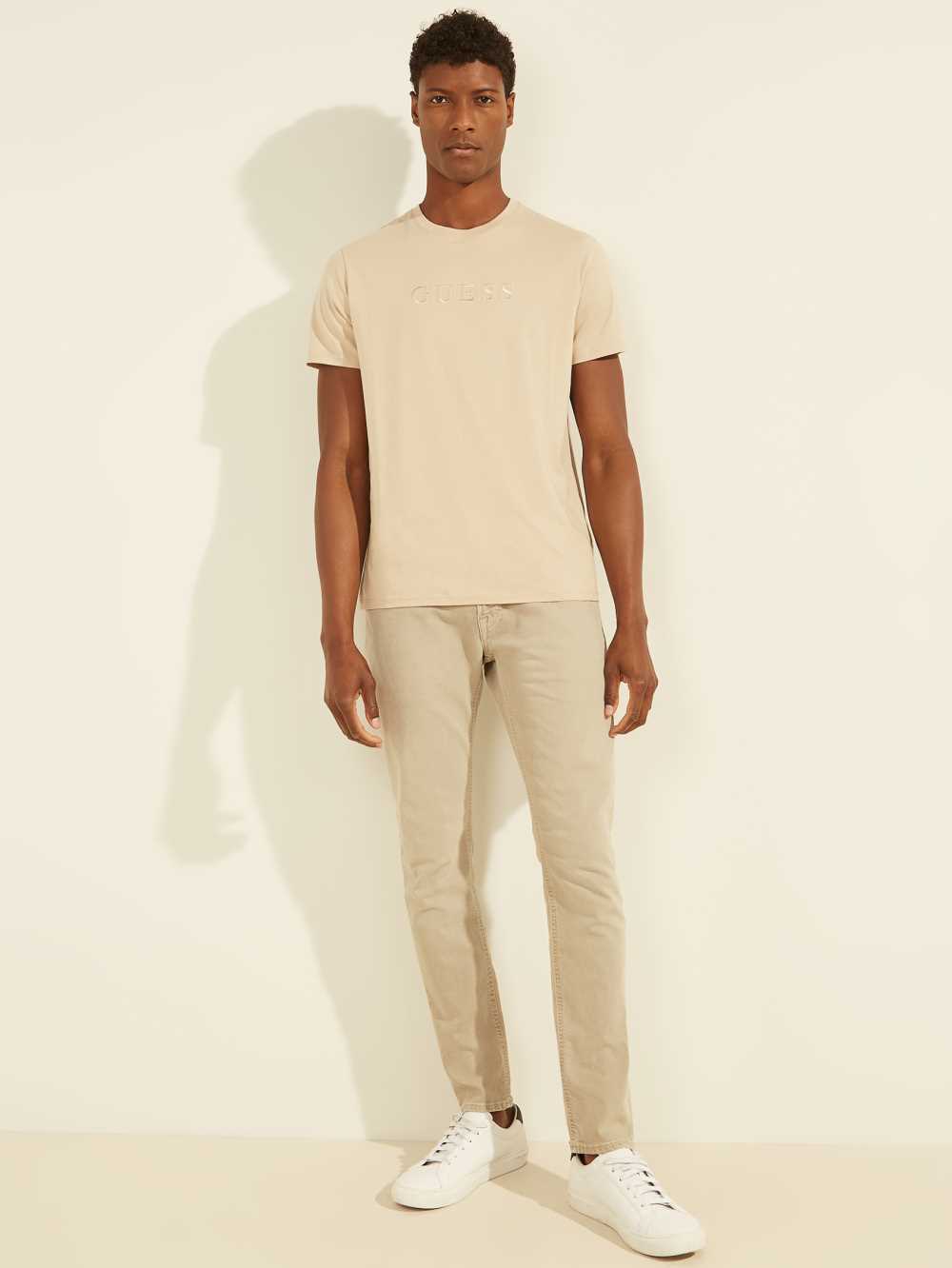 Khaki Men's Guess Dyed Skinny Jeans Australia Sale | 014MQDSKZ