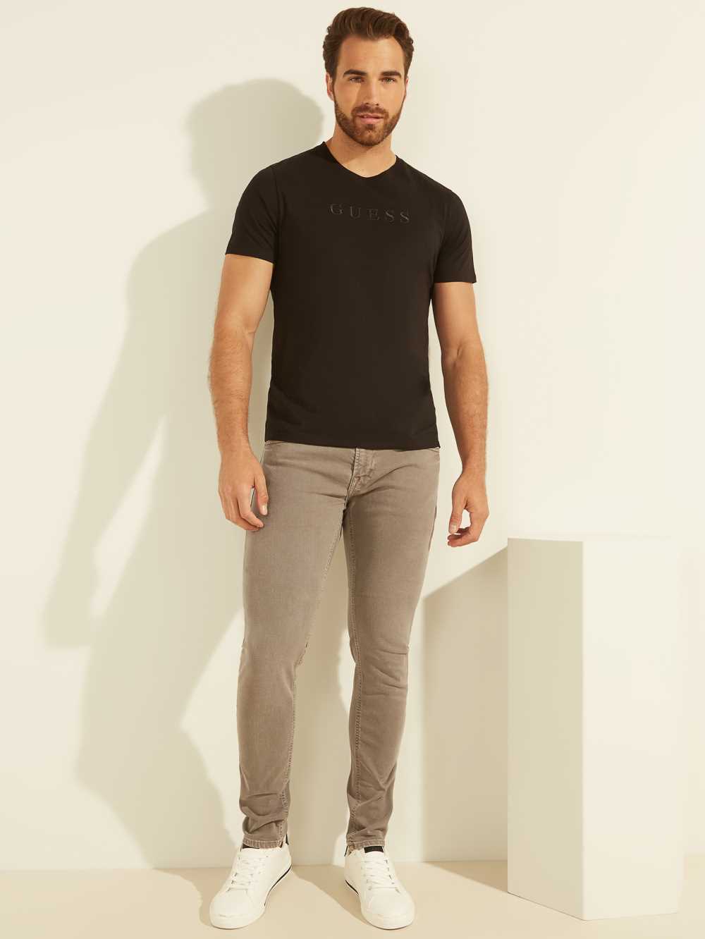 Khaki Men's Guess Dyed Skinny Jeans Australia Sale | 208ZCBHAY