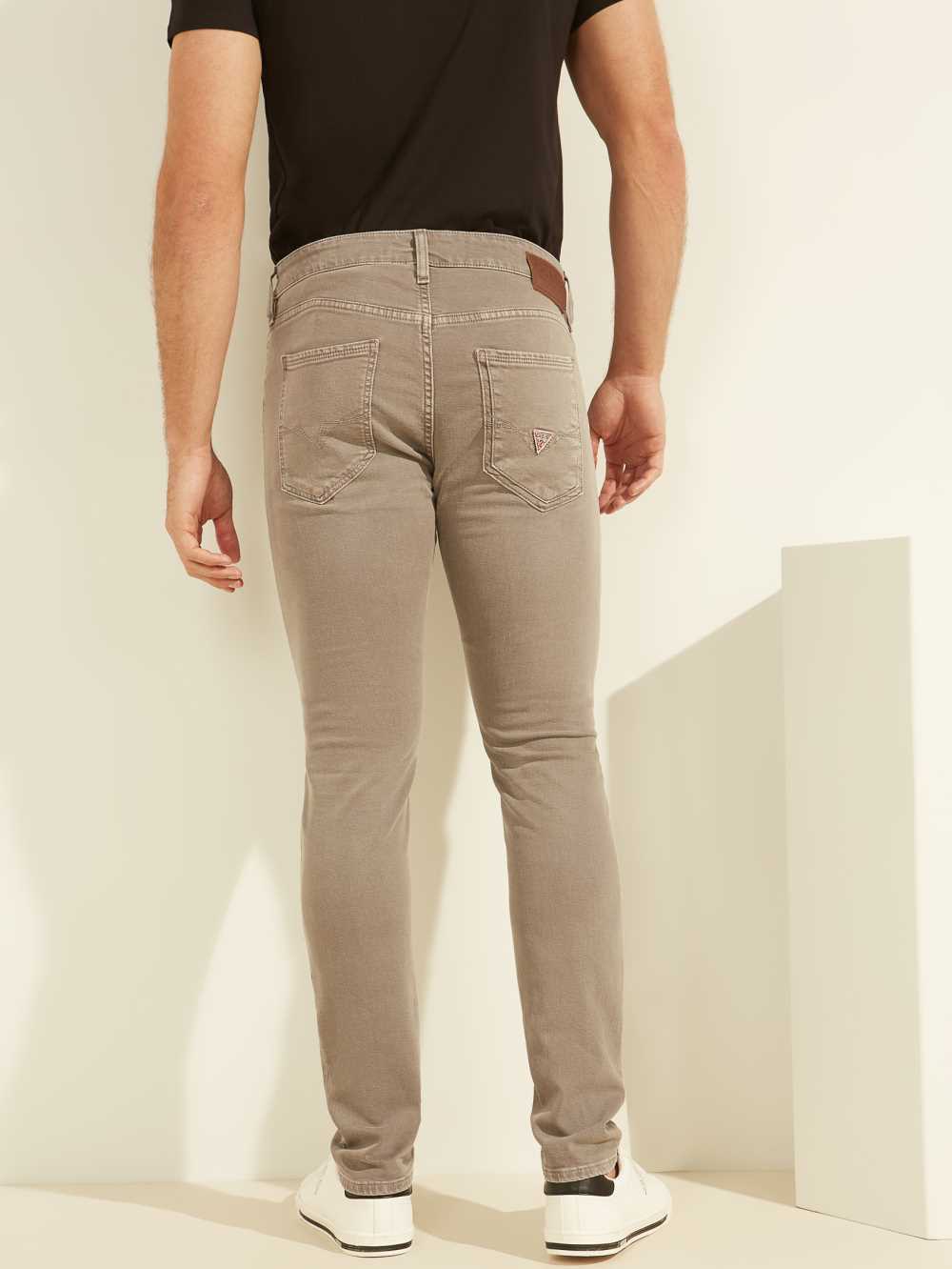 Khaki Men's Guess Dyed Skinny Jeans Australia Sale | 208ZCBHAY