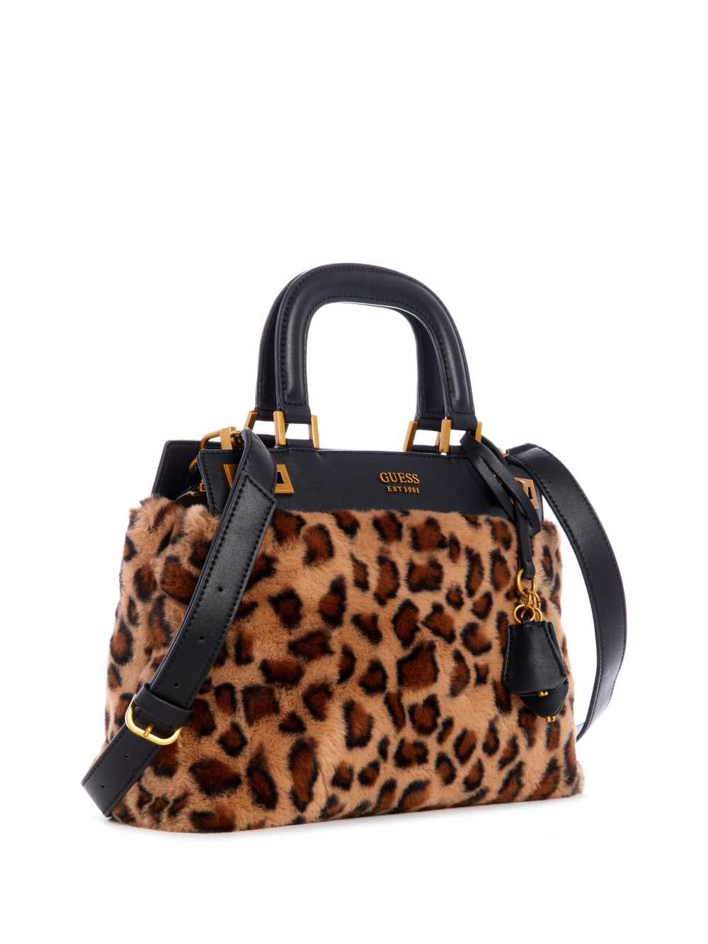 Leopard Women's Guess Katey Luxe Leopard Satchel Bags Australia Sale | 039FIPRHG