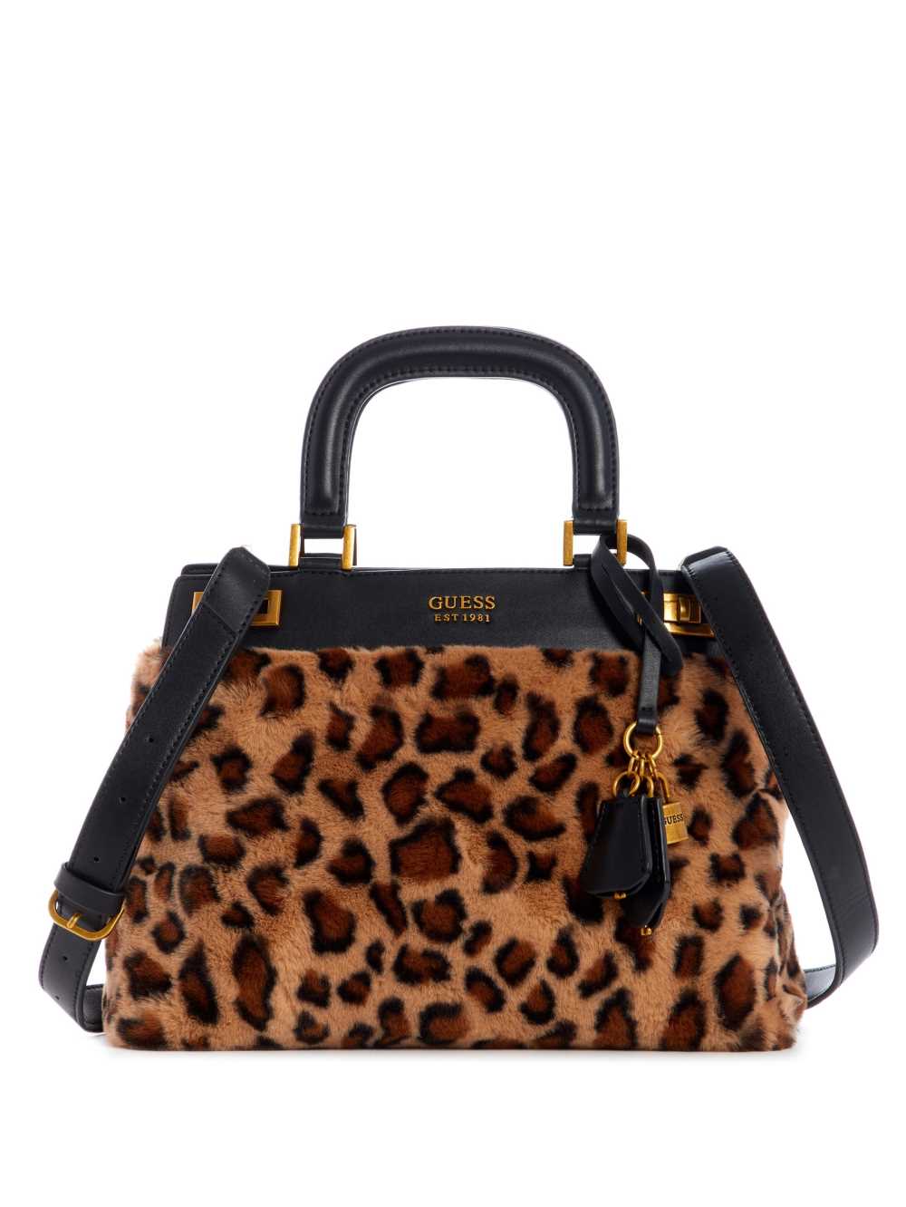 Leopard Women\'s Guess Katey Luxe Leopard Satchel Bags Australia Sale | 039FIPRHG