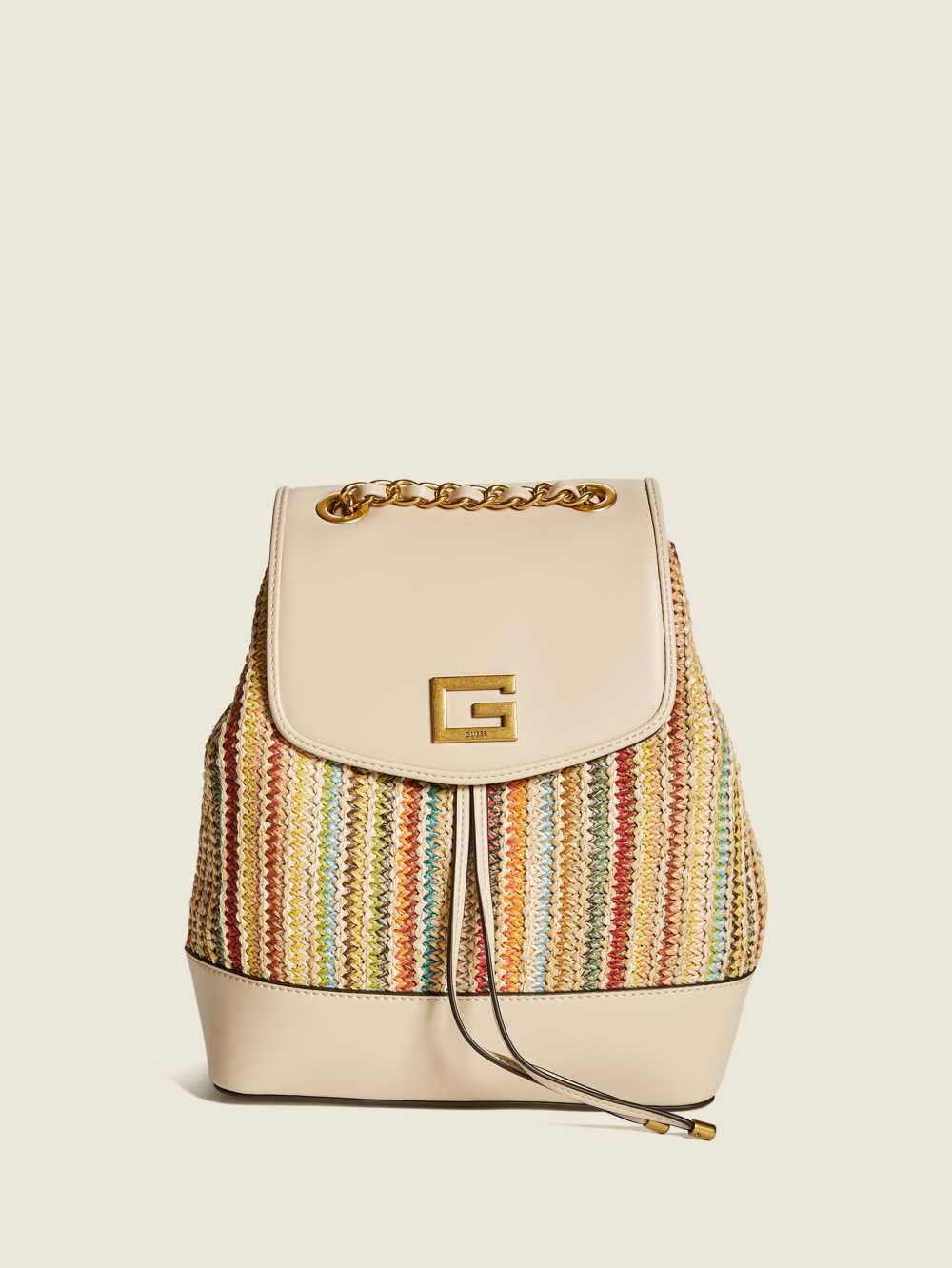 Light Beige Women\'s Guess Kimi Backpack Australia Sale | 918KZFNAO