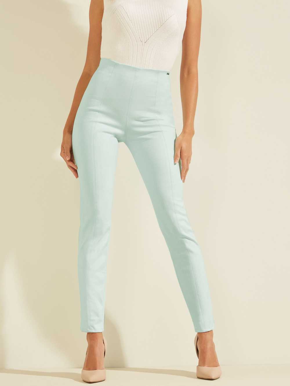 Light Blue Women\'s Guess Maya Faux-Suede Leggings Australia Sale | 863GFWDCI