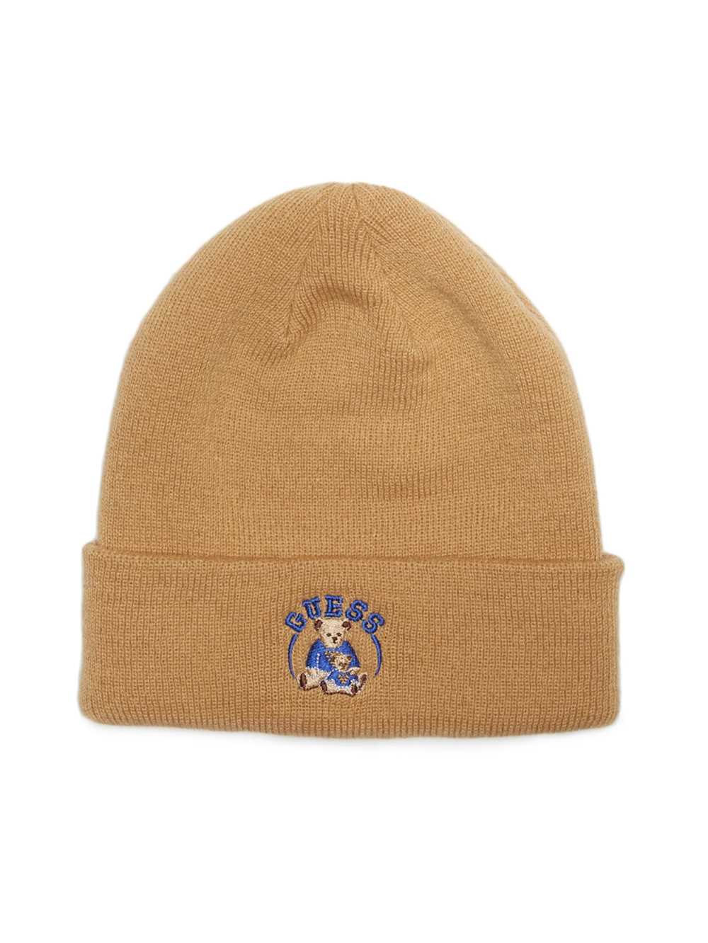 Light Coffee Men's Guess Originals x Bear Logo Beanie Australia Sale | 251WNTYVZ