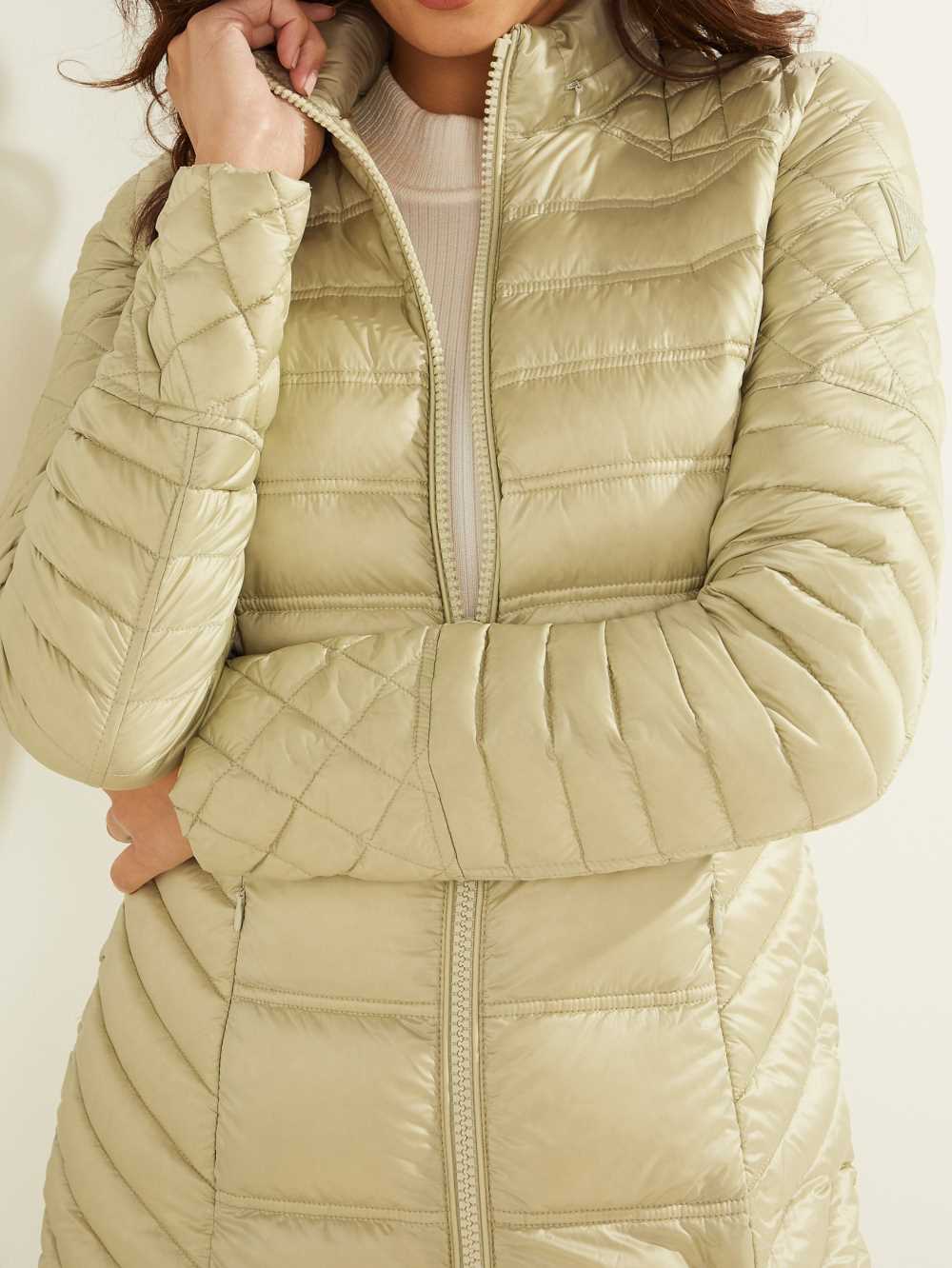 Light Green Women's Guess Natasha Packable Down Jackets Australia Sale | 497RQJLOG