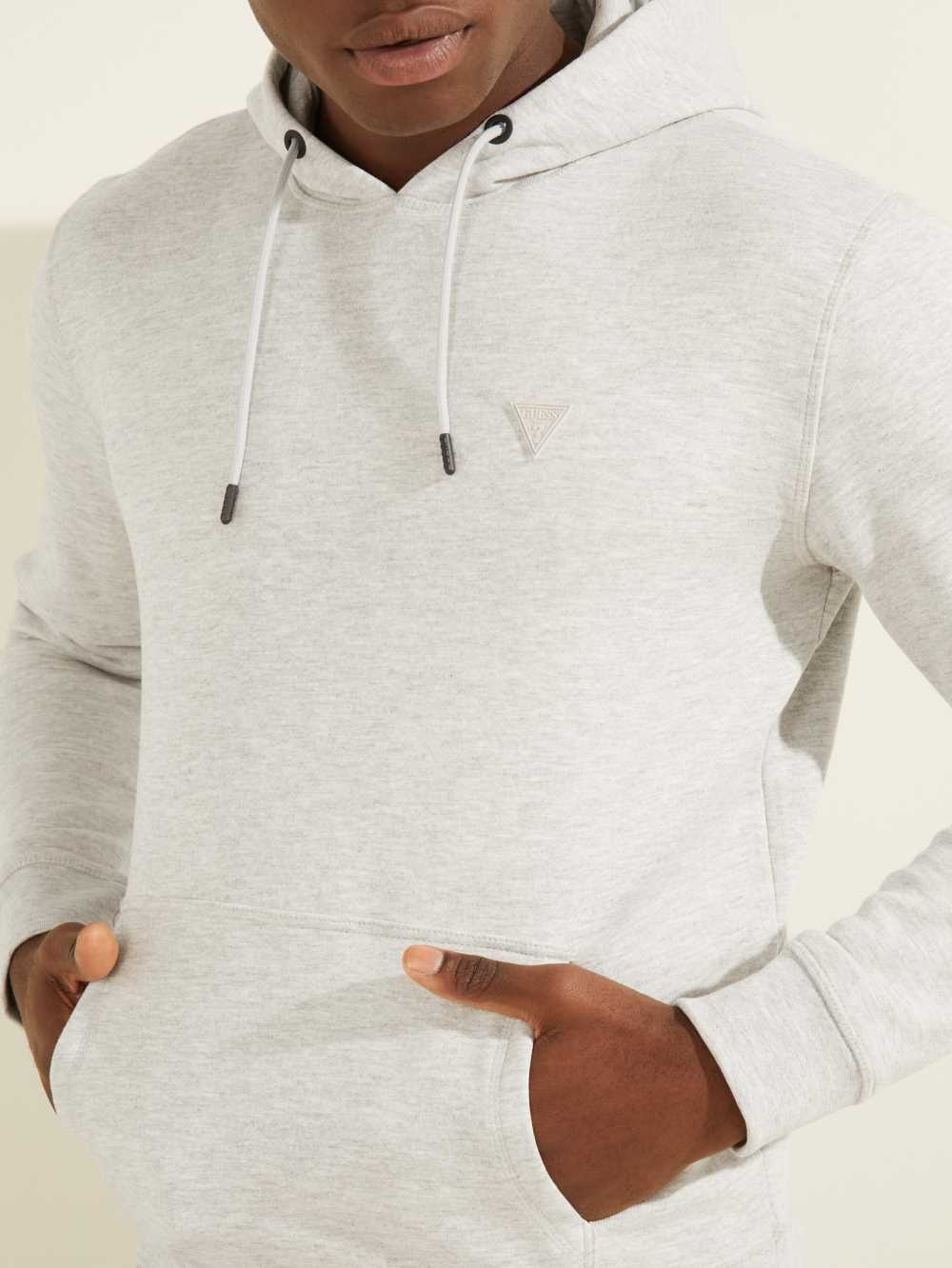 Light Grey Men's Guess Eco Aldwin Hoodie Australia Sale | 735OLAPYD