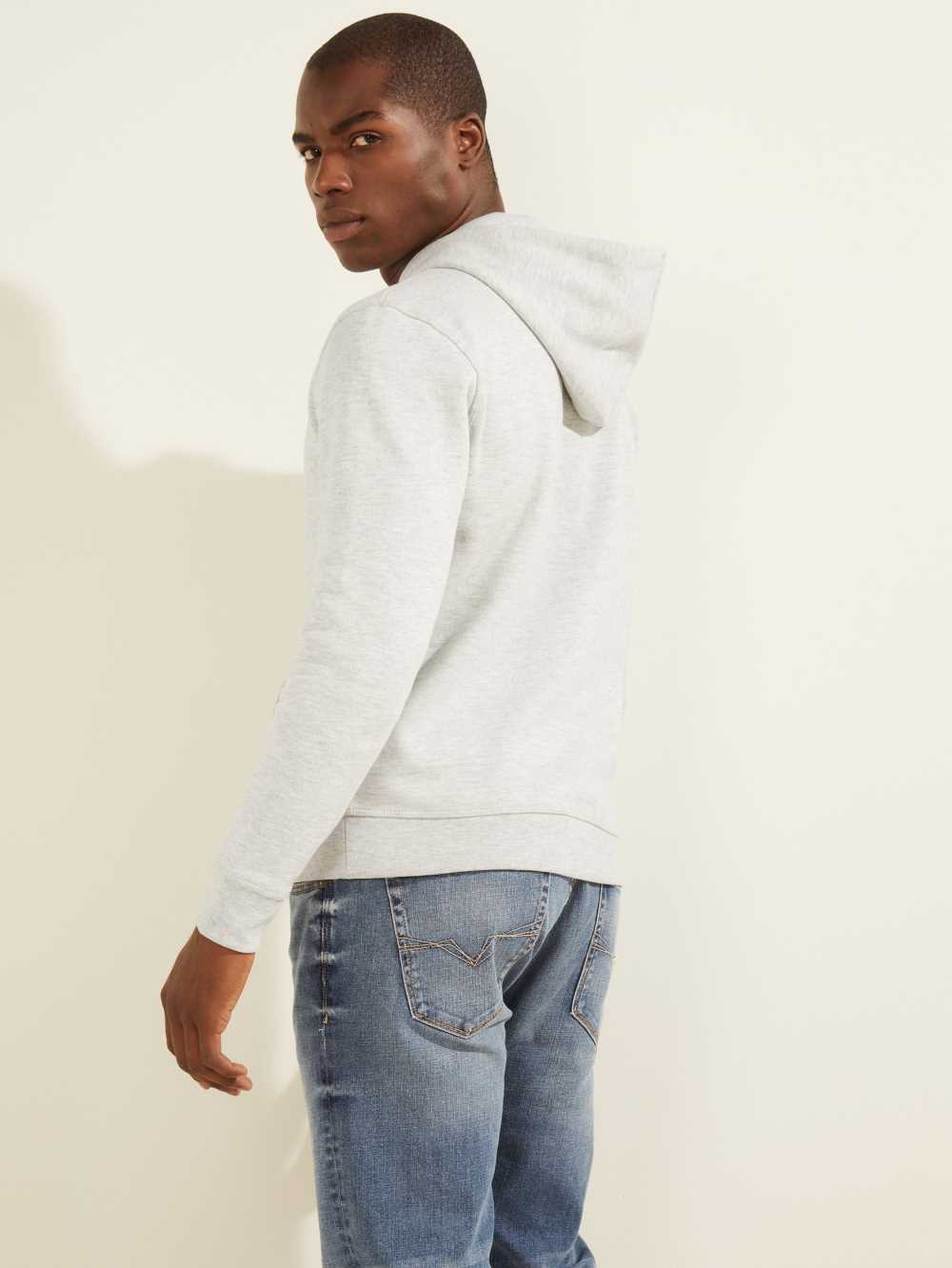 Light Grey Men's Guess Eco Aldwin Hoodie Australia Sale | 735OLAPYD