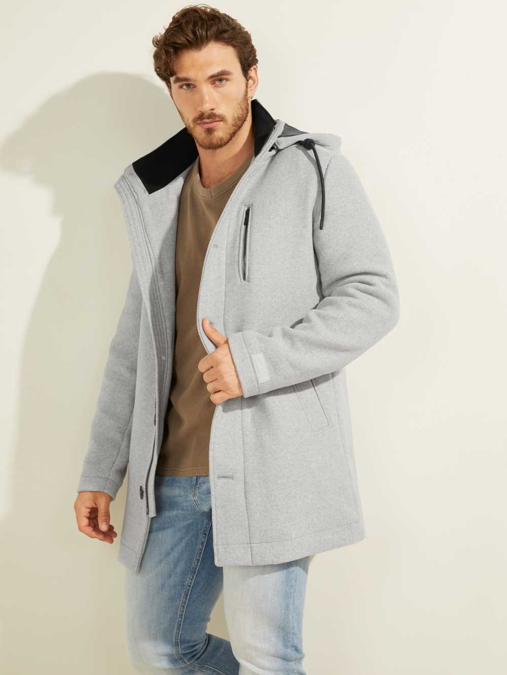 Light Grey Men\'s Guess Urban Wool-Blend Coats Australia Sale | 234WTKBRX