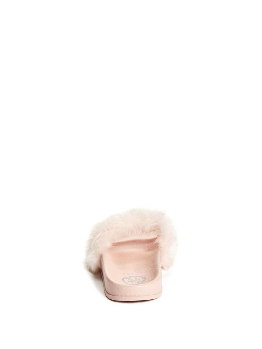 Light Pink Women's Guess Buffie Leopard Faux-Fur Slide Slide Sandals Australia Sale | 687EXLCYQ