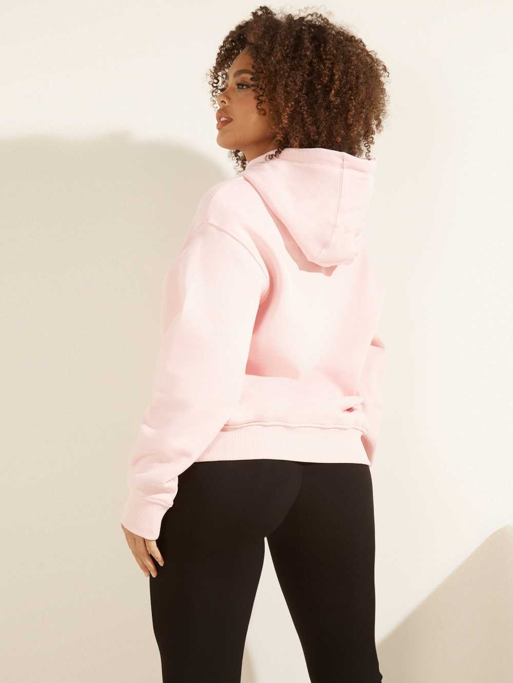 Light Pink Women's Guess Eco Alisha Hooded Sweatshirt Australia Sale | 574TQOMHW