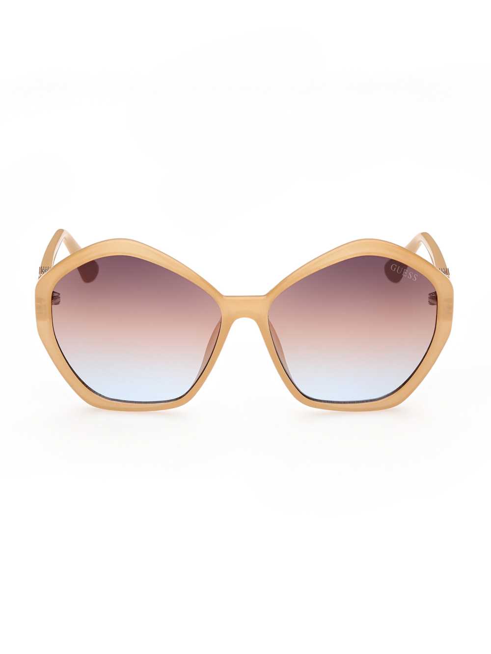 Light Pink Women\'s Guess Oversized Geometric Logo Sunglasses Australia Sale | 213NUMJQZ