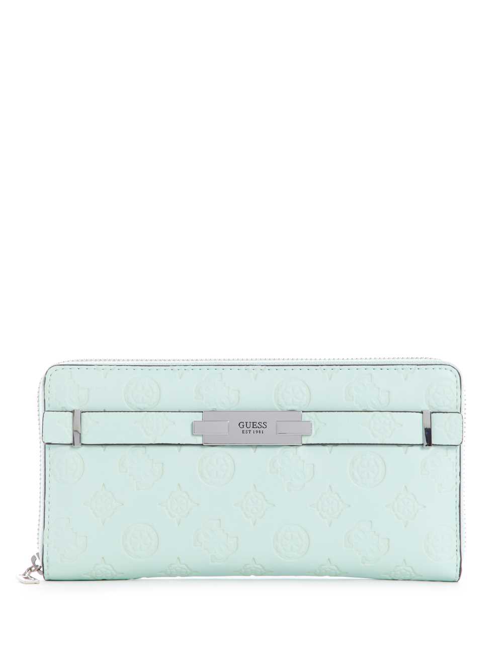 Light Turquoise Women\'s Guess Bea Check Organizer Wallets Australia Sale | 176LDCNIY