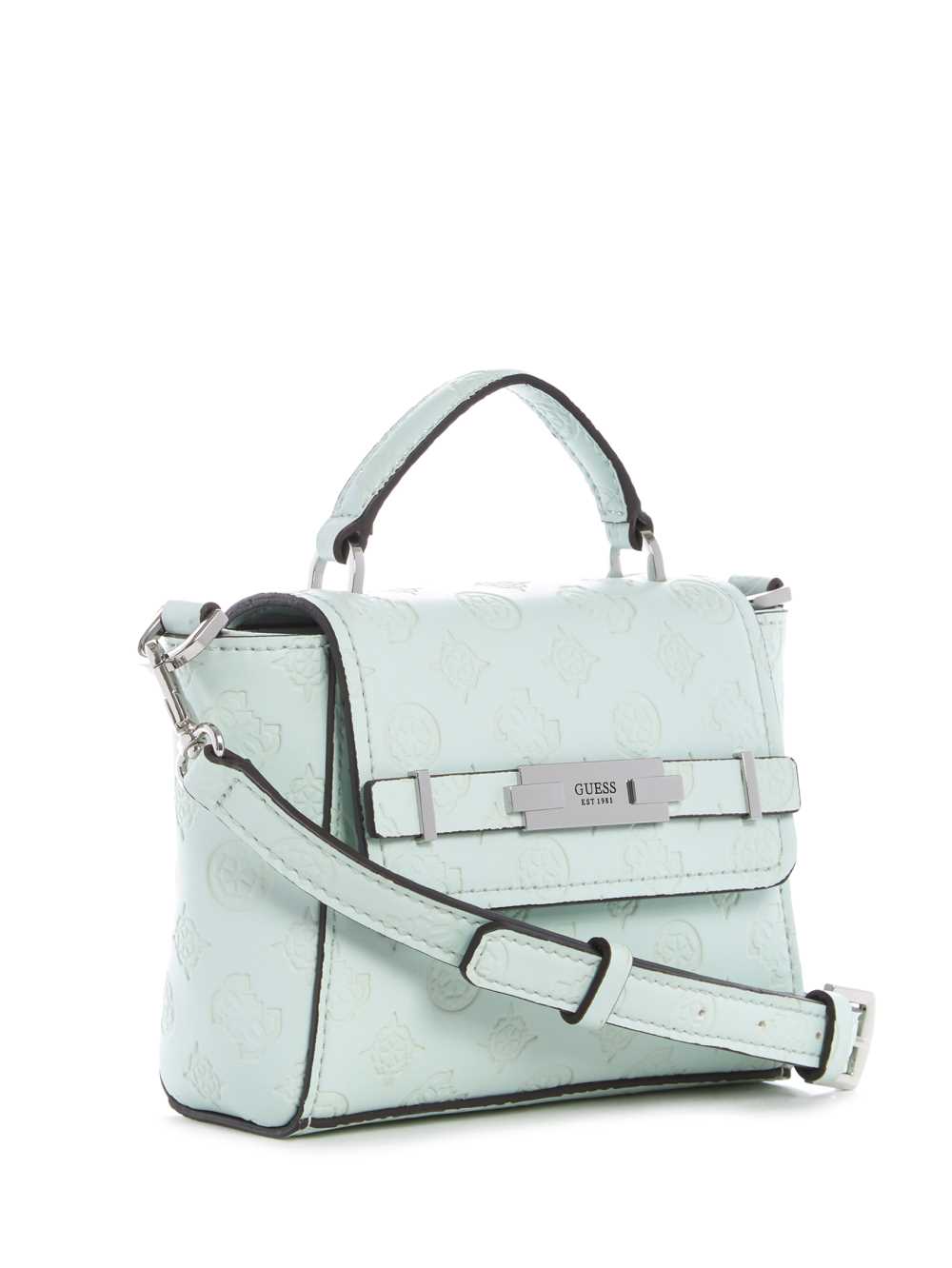 Light Turquoise Women's Guess Bea Mini Top Handle Flap Crossbody Bags Australia Sale | 765GLENDM