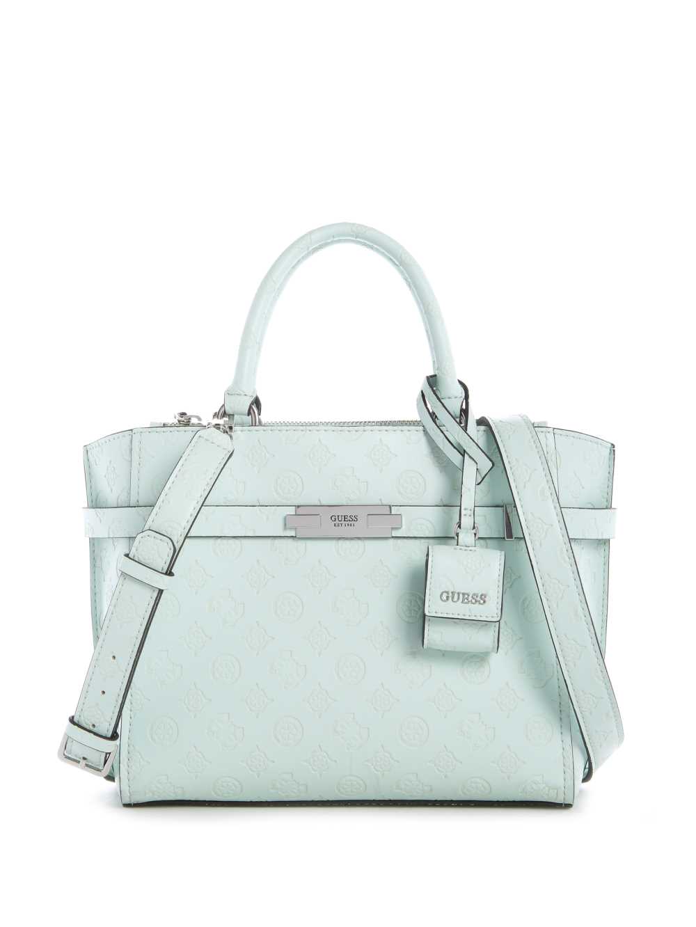 Light Turquoise Women\'s Guess Bea Society Satchel Bags Australia Sale | 164QKLHXO