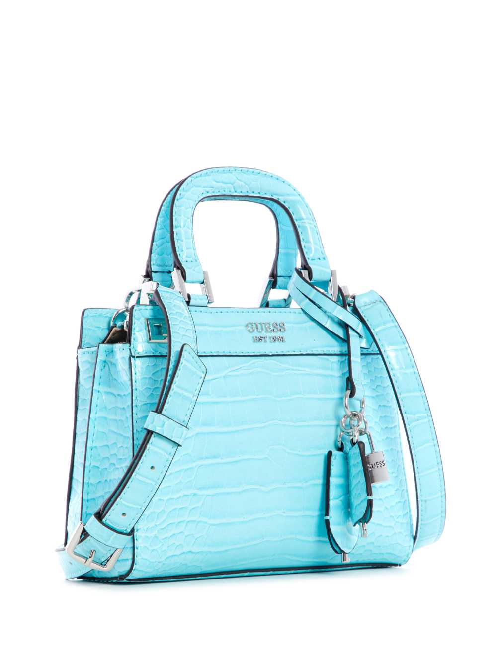 Light Turquoise Women's Guess Katey Mini Satchel Bags Australia Sale | 136HPYCFS