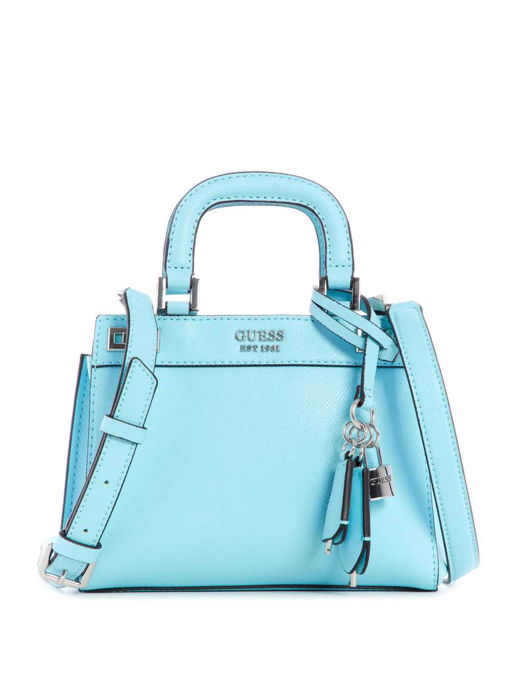 Light Turquoise Women\'s Guess Katey Mini Satchel Bags Australia Sale | 172RHEJXT